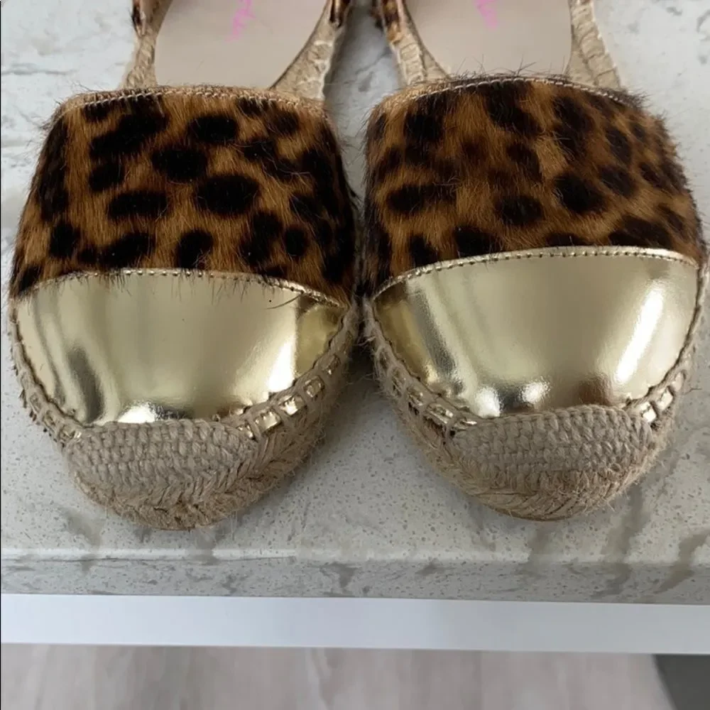 Boden‎ Animal Print Gold Toe Espadrille Like New 6